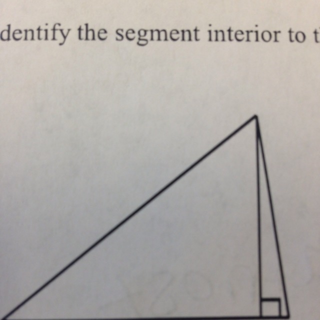 Identify the segment interior to the triangle with respect to the whole figure A: mid-example-1