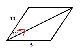 Find the longer diagonal of a parallelogram having sides of 10 and 15 and an angle-example-1