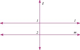 Use the following figure to answer the question. When line t is perpendicular to both-example-1