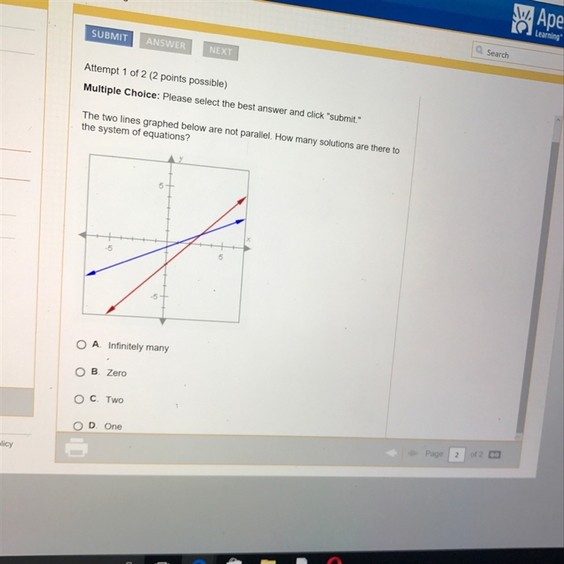 The two lines graphed-example-1