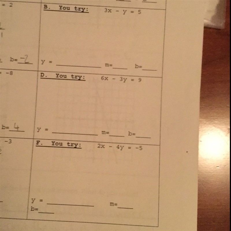 Writing equation in slope intercept form-example-1