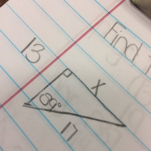 What is the missing side and what is the answer rounded to the nearest tenth?-example-1