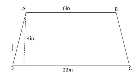 What is the area of the given trapezoid ABCD?  A. 28 in2   B. 56 in2   C. 110 in2   D-example-1