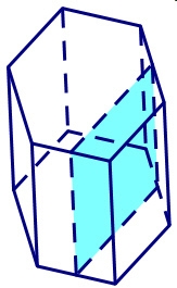 Identify the cross section of the solid shown above. A. triangle B. rectangular prism-example-1