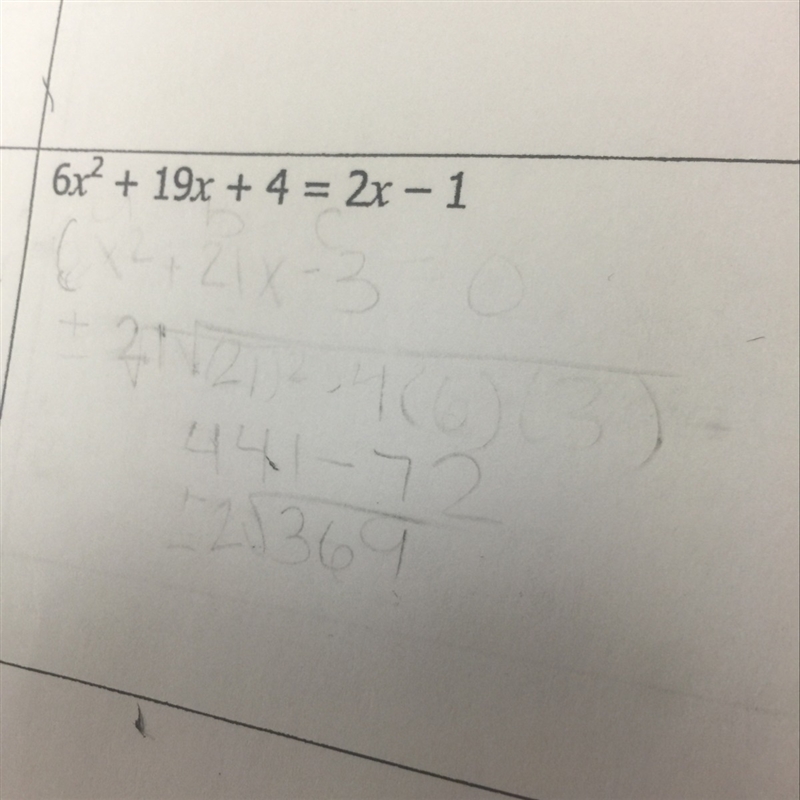 How do i solve this in the quadratic formula?-example-1