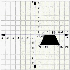 Given 4 coordinate points A(2, 0), B(4, 0), C(5, -2), D(1, -2). If the image is rotated-example-1