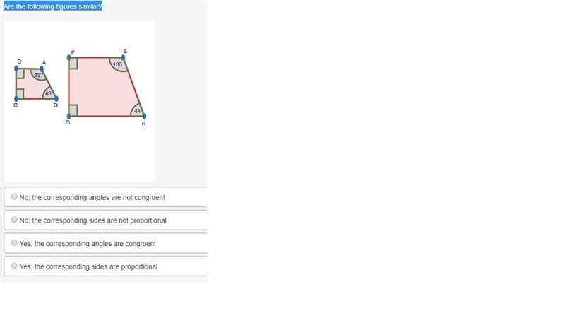 Are the following figures similar?-example-1