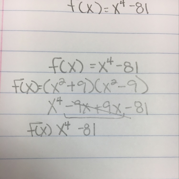 Write f(x) = x^4 - 81 in factored form f(x)= ?-example-1