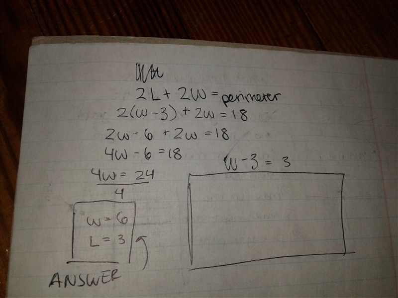 The legth of a rectangle is three centimeters less than twice its width.if the perimeter-example-1