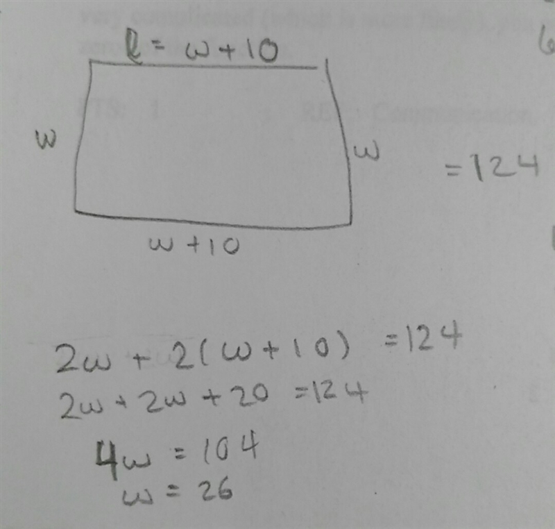 95/2.1 the length of a rectangular poster is 10 inches longer than the width. if the-example-1