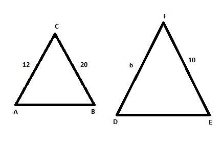 Suppose that CA = 12, CB = 20, DF = 6, and FE = 10. Which additional fact would guarantee-example-1