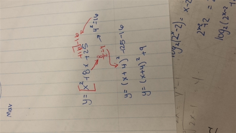 1. Use the process of completing the square to fill in the blanks; The equation is-example-1