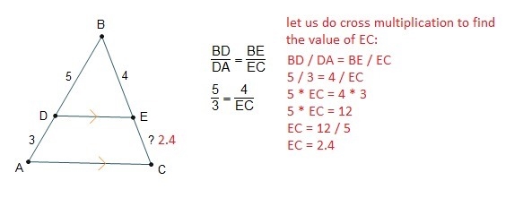 Using the side splitter theorem, Daniel wrote a proportion for the segments formed-example-1