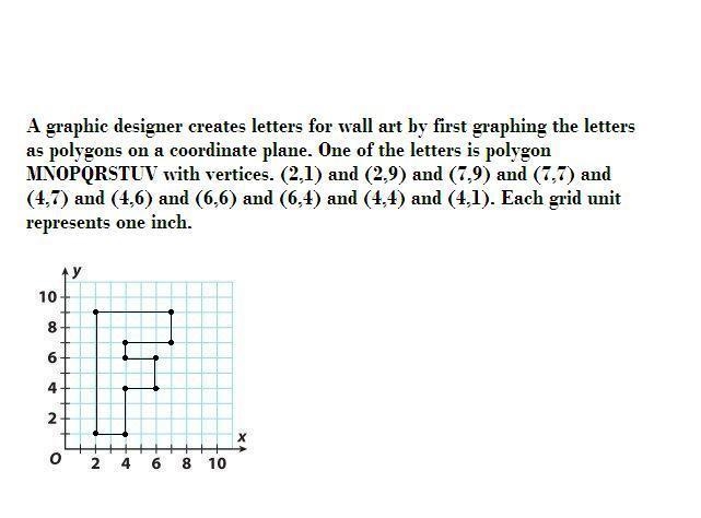 A graphic designer creates letters for wall art by first graphing the letters as polygons-example-1