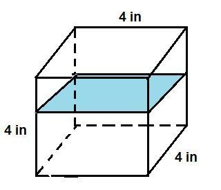 The edge of a cube is 4 inches. The area of a cross section perpendicular to one face-example-1