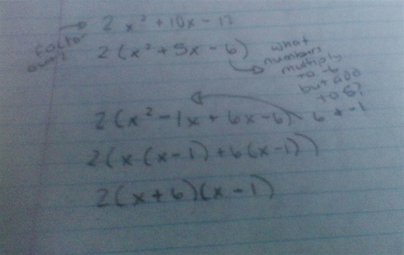 What is the factored completely , the expression 2x2 +10x-12 is equivalent to-example-1