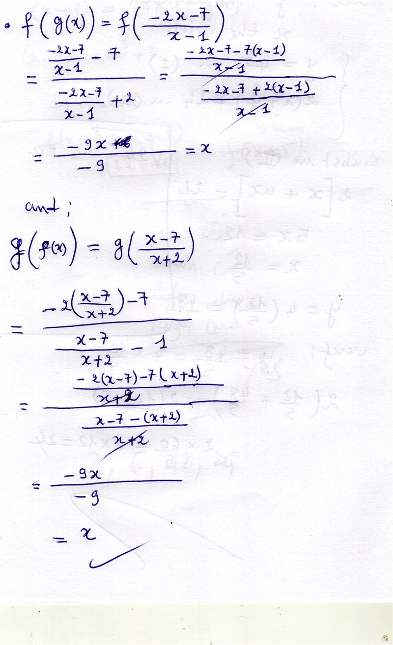 Confirm that f and g are inverses by showing that f(g(x)) = x and g(f(x)) = x? f(x-example-1