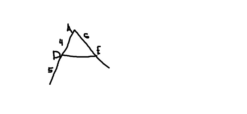 Yana is using an indirect method to prove that segment DE is not parallel to segment-example-1