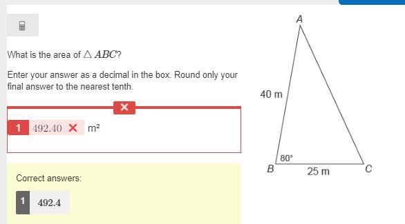 What is the area of △ABC? Enter your answer as a decimal in the box. Round only your-example-1