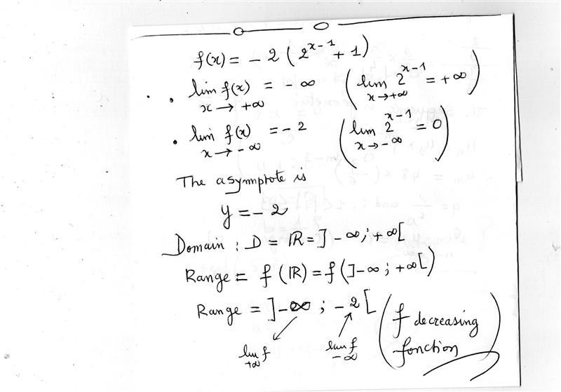 What is the domain, range and the equation of the asymptote-example-1