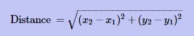 Please help me find the distance between the points (5,4) and (1,-2) and express the-example-1