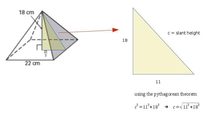 Pyramids and cones (finding surface area). Please help!-example-1