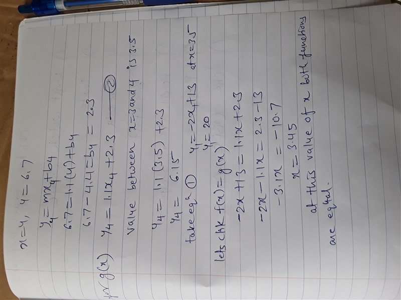 The following values represent linear function ƒ(x) and rational function g(x). ƒ(3) = 7 g-example-2