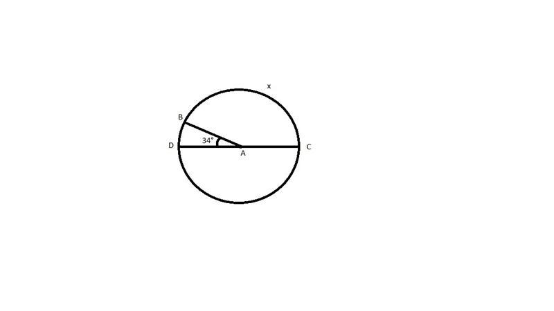 Segment DC is a diameter of circle A in the figure below. If angle DAB measures 34 degrees-example-1