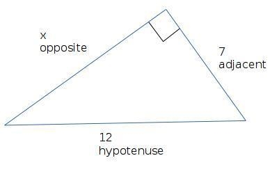 For the following right triangle, find the side length x. Round your answer to the-example-1