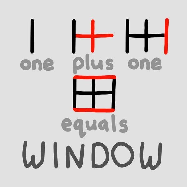 What is 1+1=? apparently it's window-example-1