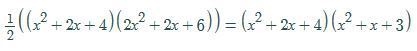 Find the area of a triangle whose base is x^2 + 2x + 4 and whose height is 2x^2 + 2x-example-1