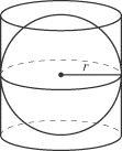 A sphere with a radius of 10 centimeters is inscribed in a right cylinder. What is-example-1