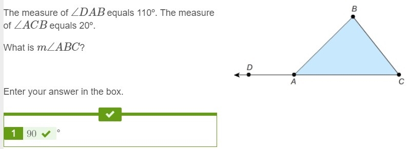 NEED HELP ASAP 20 POINTS GIVEN The measure of ∠DAB equals 110º. The measure of ∠ACB-example-1