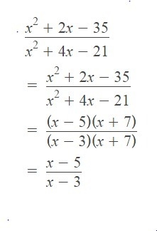 How can you simplify (x^2+2x-35)/(x^2+4x-21)-example-1