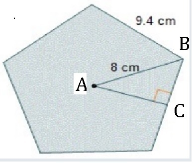 A regular pentagon is shown. What is the length of the apothem, rounded to the nearest-example-1