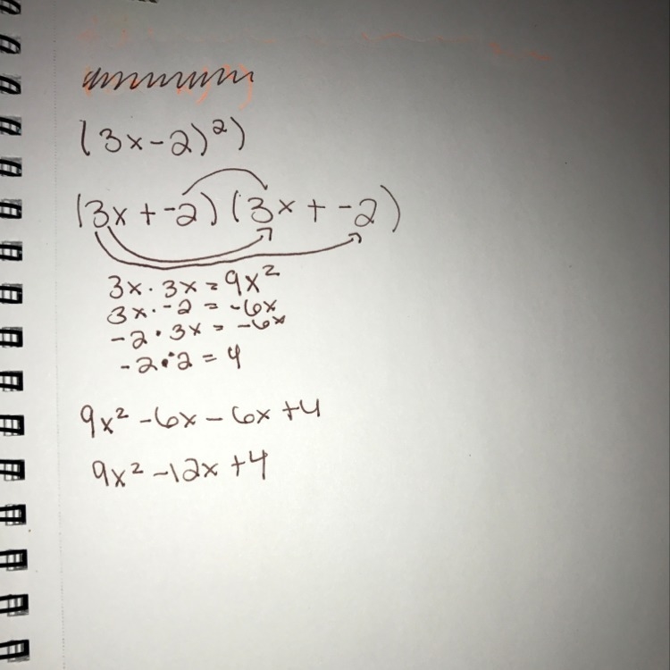 Multiply and simplify (3x-2)²)-example-1