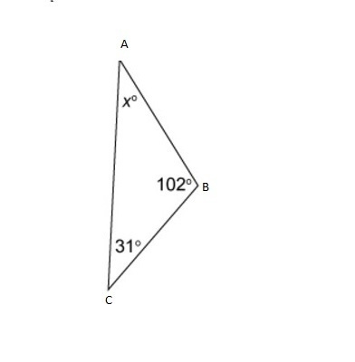 What is the measure of angle x? Enter your answer in the box. m∠x=-example-1