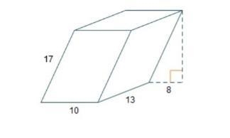 He oblique prism has a rectangular base with a width of 10 units and a length of 13 units-example-1