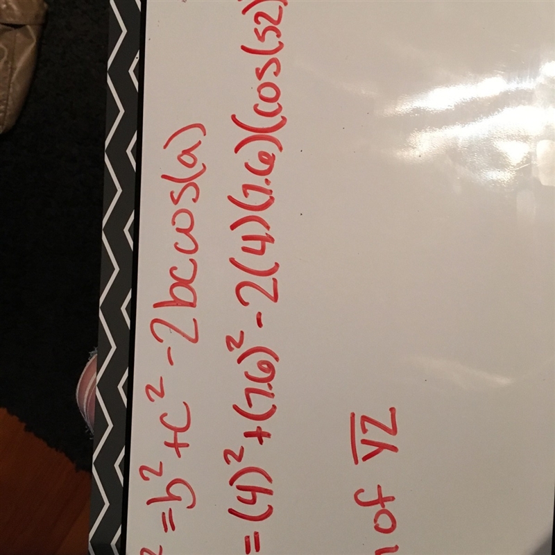 Use the Law of Cosines to find the length of YZ to the nearest tenth of a foot.-example-1