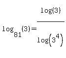 What is the value of log81 3? Show your work.-example-1