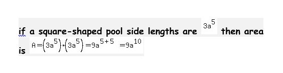 Your neighbor has a square shaped pool with side lengths of 3a5 what is the area of-example-1