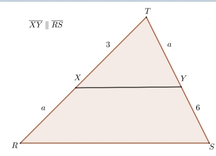 In triangle RST, If TX = 3, XR = TY, and YS = 6, find XR.-example-1