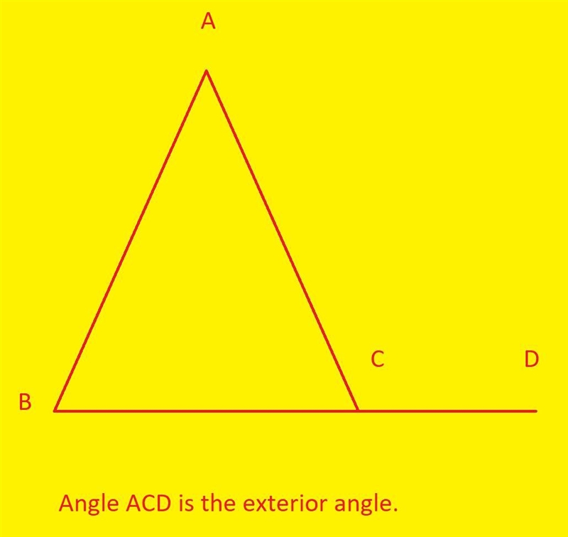 Which new angle is created by extending one side of a triangle-example-1