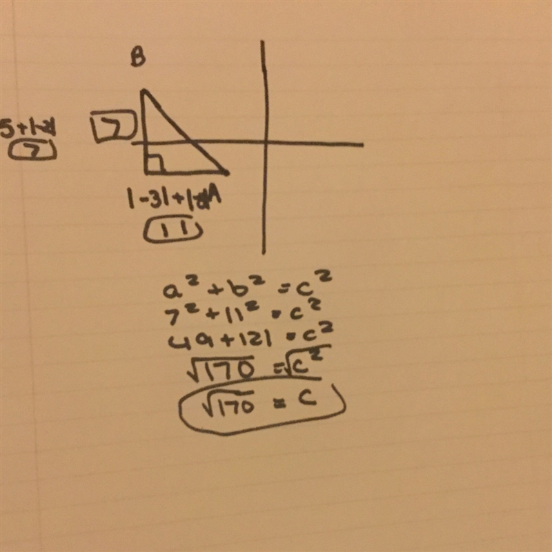 Find the distance between the following points. A (-3, -2) and B (-8, 5) .-example-1