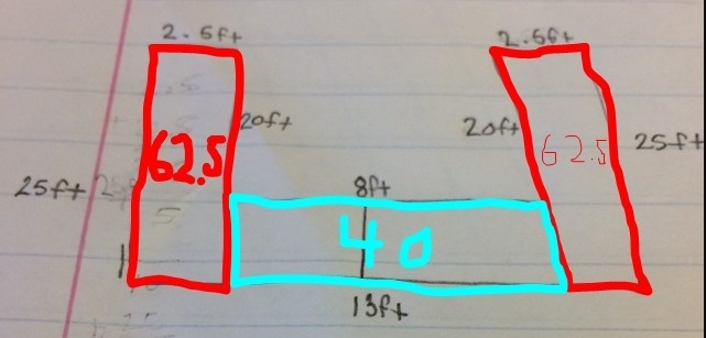 The drawing shows a concrete walkway around the pool. What is the area of the concrete-example-1