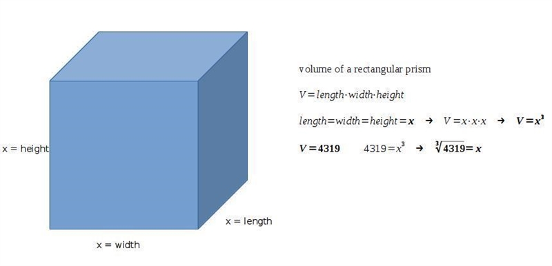 If the volume of a cube is 4319cm^3, what are the side length of the cube? (Please-example-1