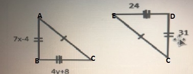 Find the values of x and y. Show your work.-example-1