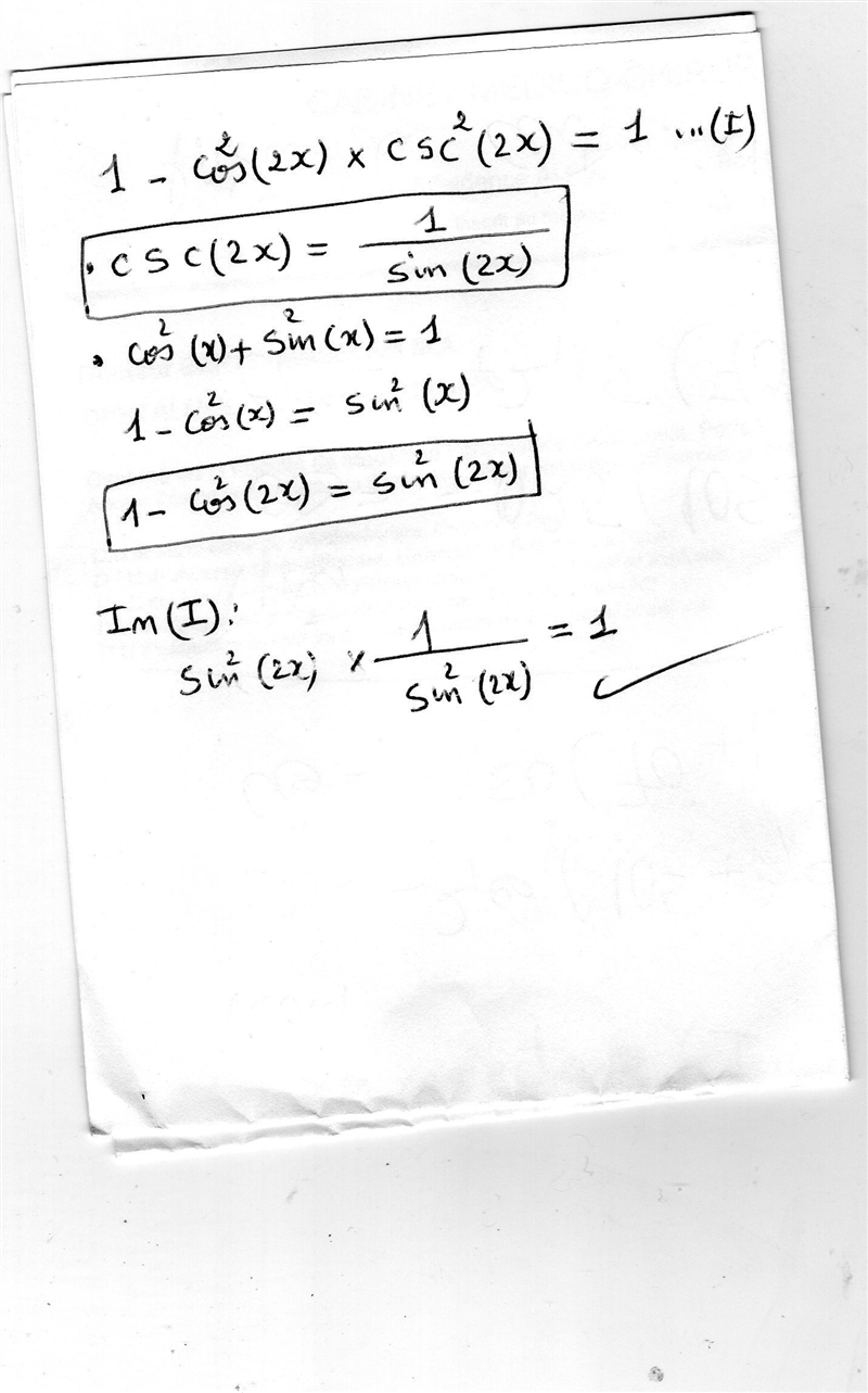 (1-cos^2x)csc^2x=1 Please verify-example-1