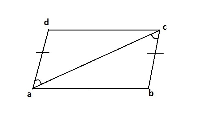 Given: ad ≅ bc and ad ∥ bc prove: abcd is a parallelogram. statements reasons 1. ad-example-1