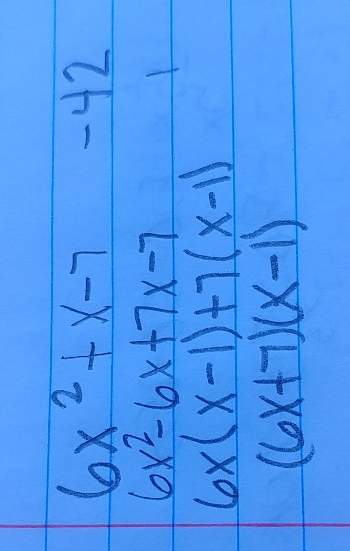 Which is a factor of 6x2+x-7? X+1 2x+1 6x+7 3x+7-example-1